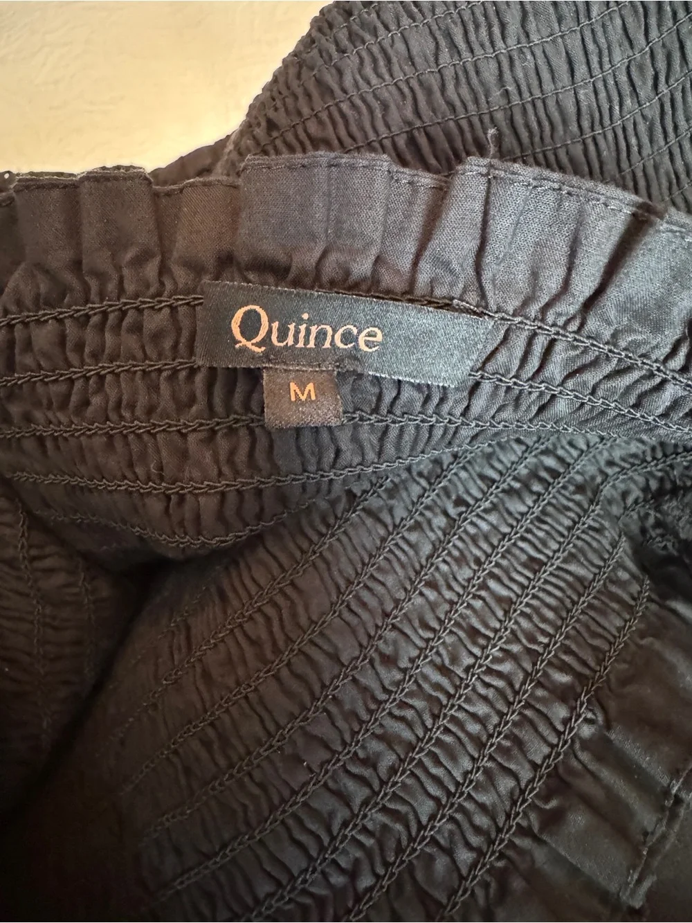 Quince Black Tiered Eyelet Midi Dress-Style Skirt